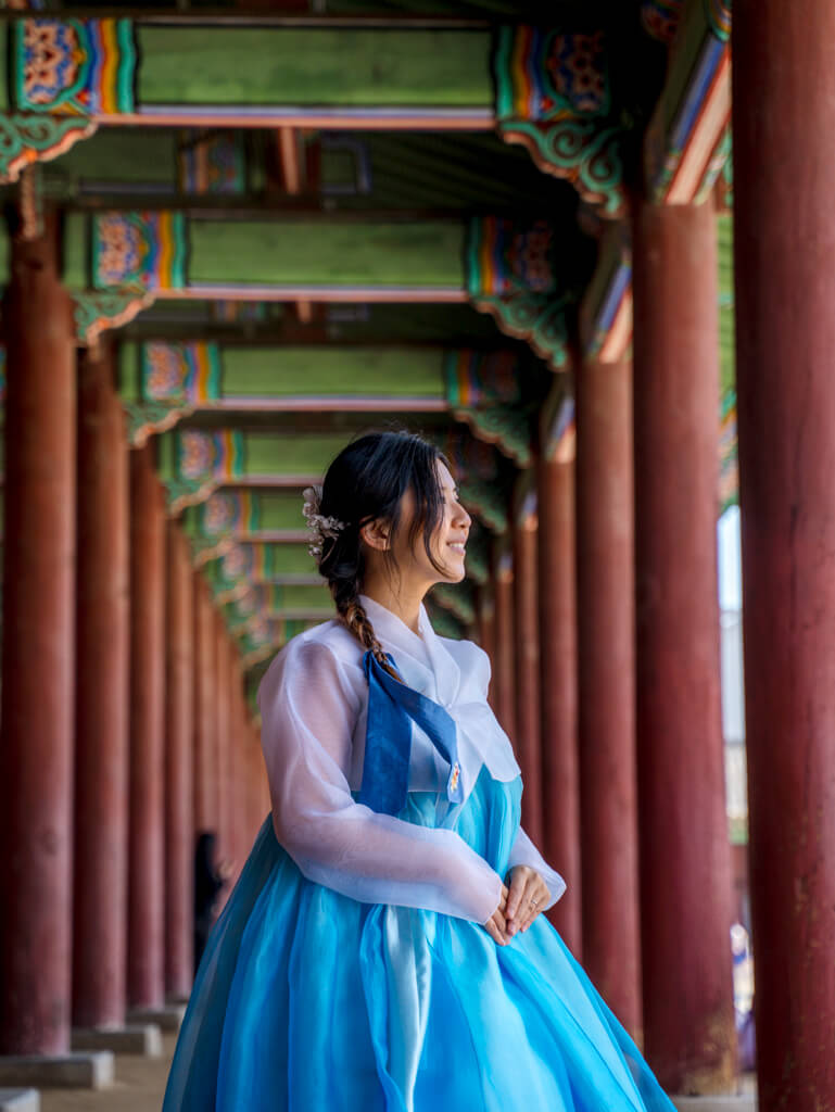 hanboknam hanbok in gyeongbokgung Seoul South Korea _ Laugh Travel Eat