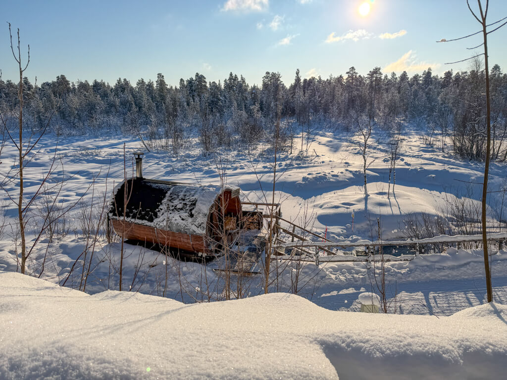 wood sauna aurora village oy ivalo finland _ laugh travel eat