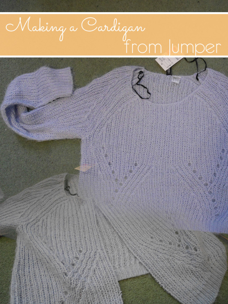 Making a cardigan from Jumper