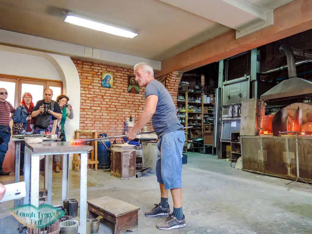 glass making demonstratin murano three island tour Venice Italy - laugh travel eat