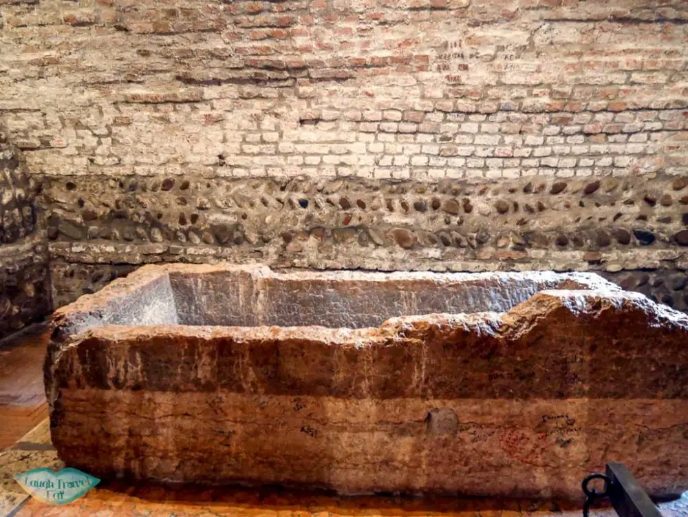juliet's tomb in museum of fresco and tomb of juliet verona italy
