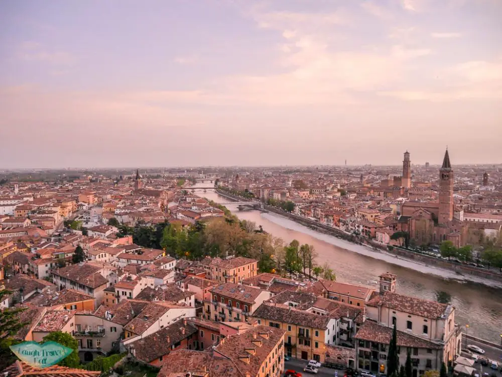 sunset view from castel san pietro verona italy | Laugh Travel Eat