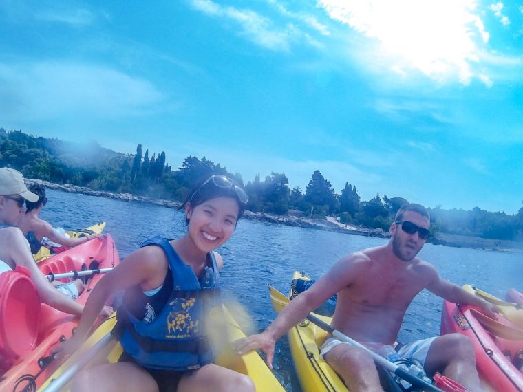 Kayak Dubrovnik Roughing the Sea around Lokrum Island Laugh Travel Eat
