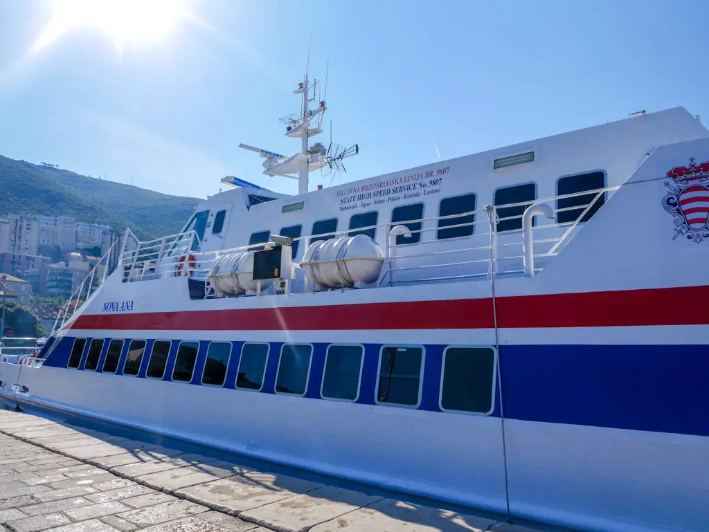 ferry to mljet at port cruz dubrovnik croatia