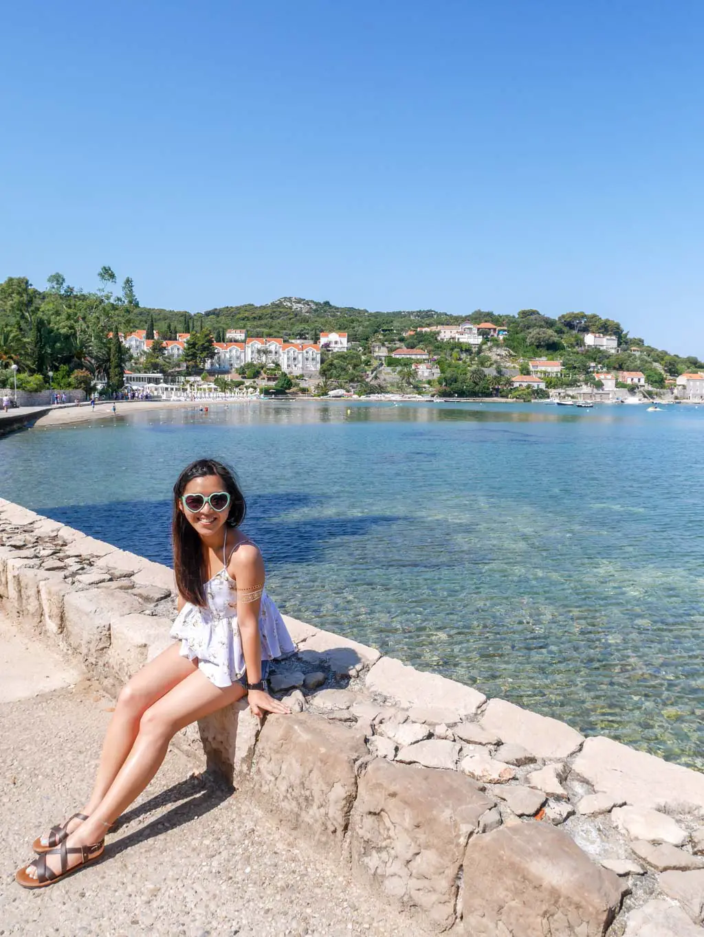 me in front of the kolocep island beach elaphiti island croatia