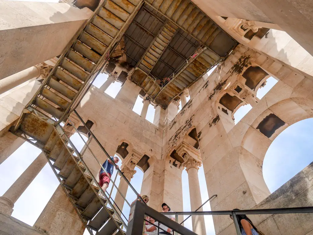 staircase up the tower of The Cathedral of St Dominus diocletians palace split croatia