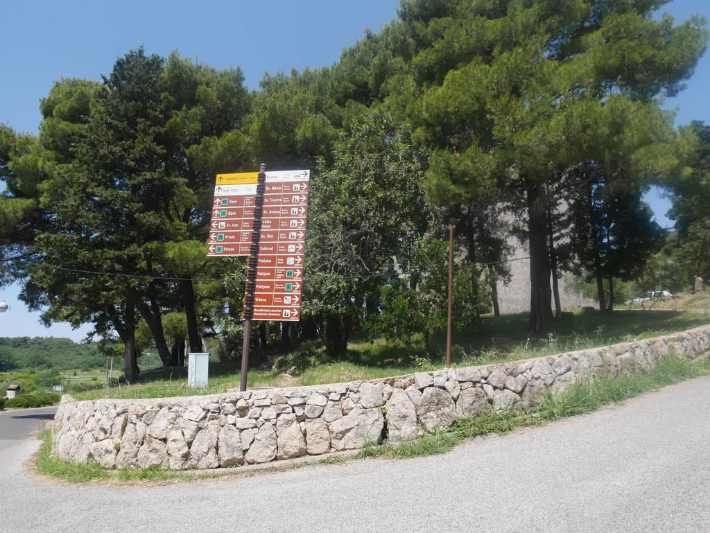 the big roundabout on sipan island to the cross church elaphiti island croatia