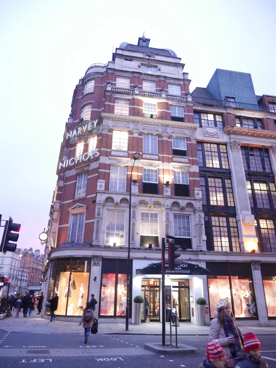 Harvey nichols, where one of the Burger and lobster store is at, Knightsbridge | 5 restaurant that I frequented as a study abroad student | Laugh Travel Eat