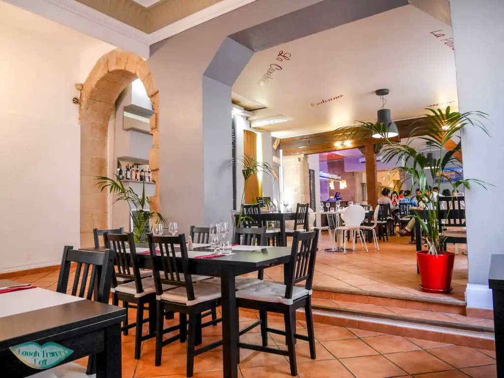 interior of les echevins restaurant marseille france | Laugh Travel Eat