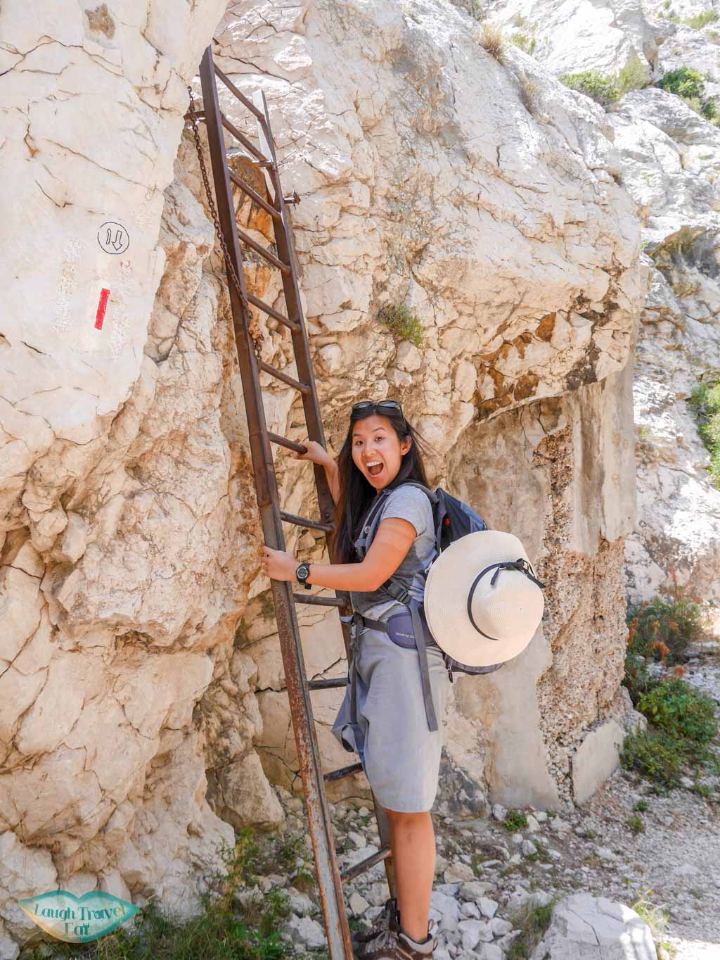 steel ladder from calanque de sugiton to calanque de morgion | Laugh Travel Eat
