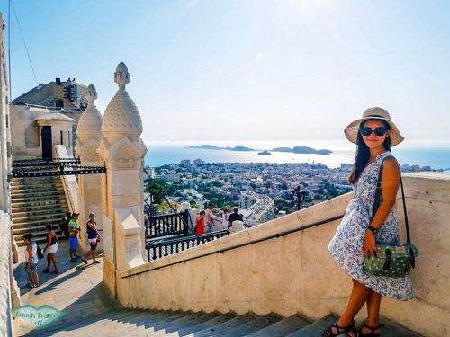 view of marseille below and me Basilique Notre-Dame de la garde Marseille France | Laugh Travel Eat