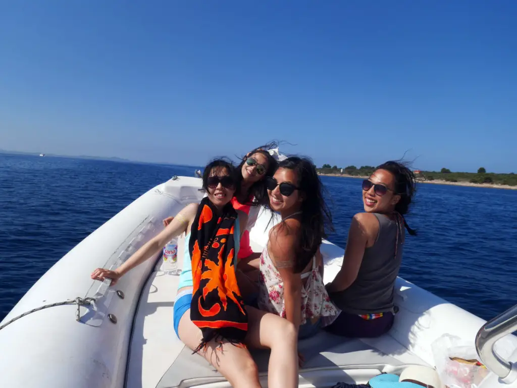 Enjoying the sun on our Ultimate Boat Trip from Split