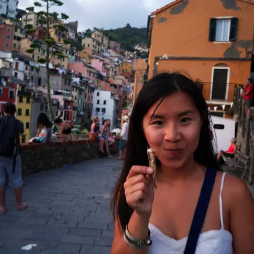 July 2015, Riomaggiore, Cinque Terre, Liguria, Italy, Laugh Travel Eat Eating fried fish at Riomaggiore, Cinque Terre| Laugh Travel Eat