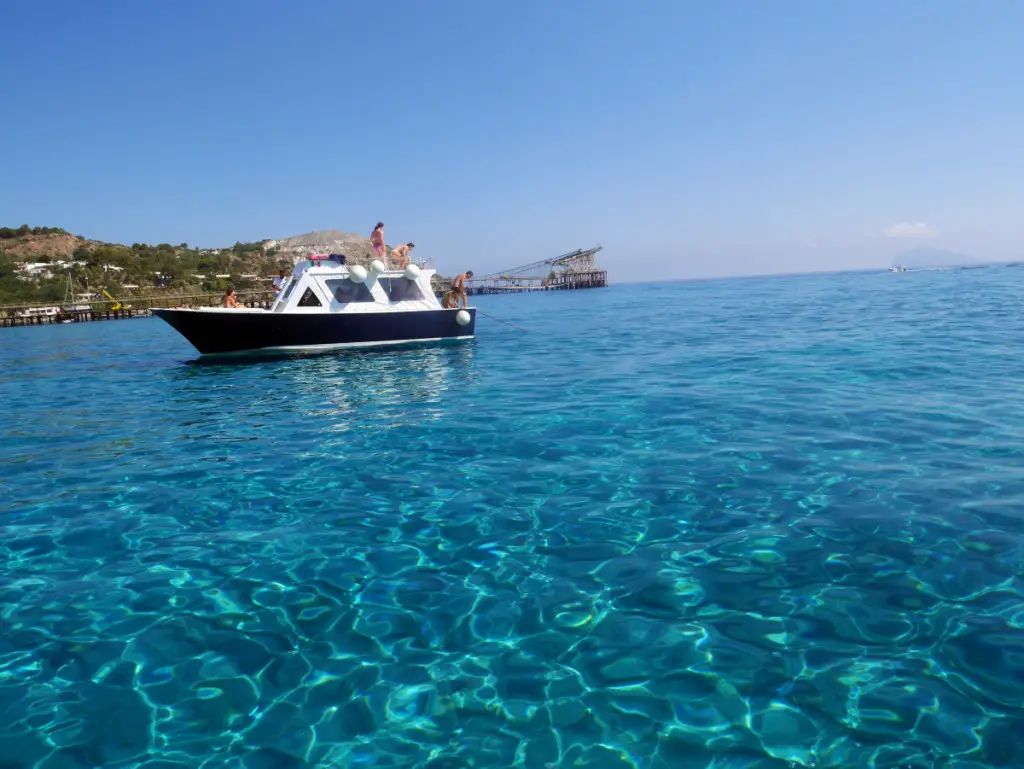 Clear blue water of Lipari, Aeolian Islands, Sicily, Italy