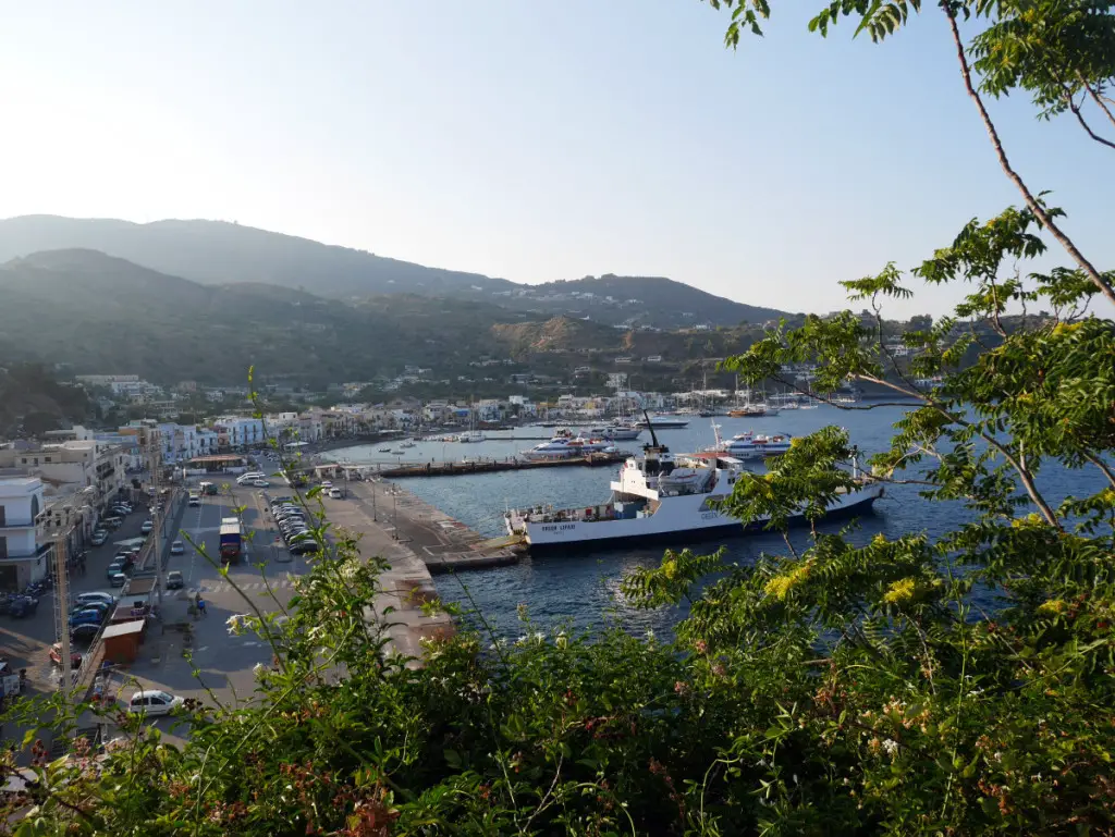 View of Lipari main port,Aeolian Islands, Sicily, Italy