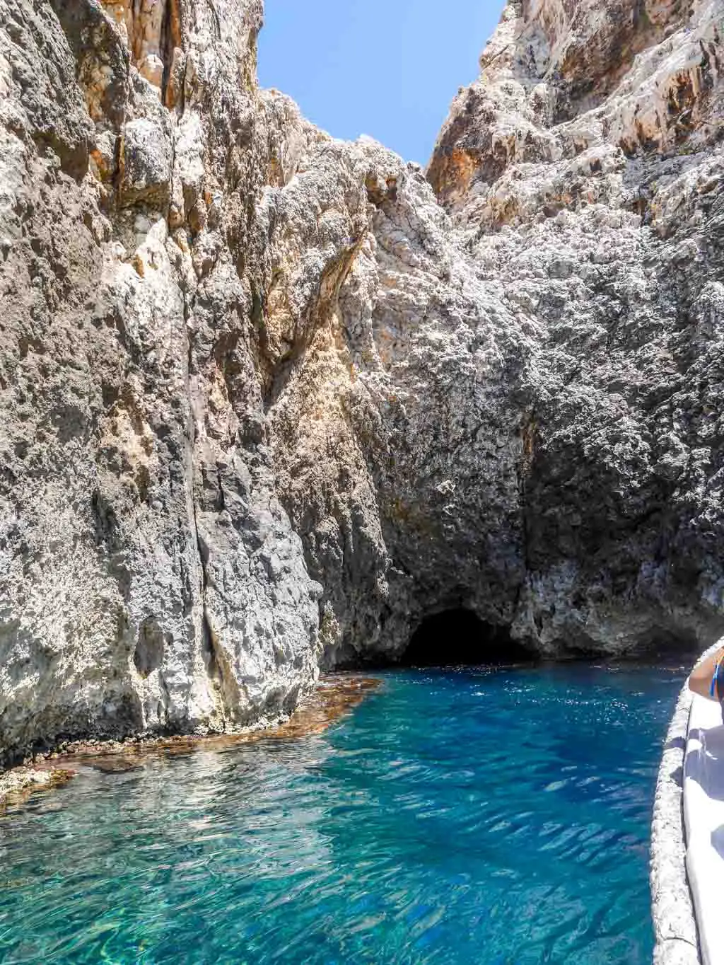 first glimpse of split boat cave vis croatia