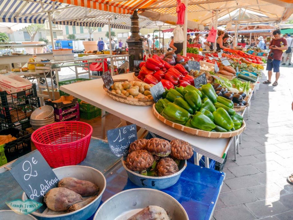 fresh produce at old town market south of france | Laugh Travel Eat