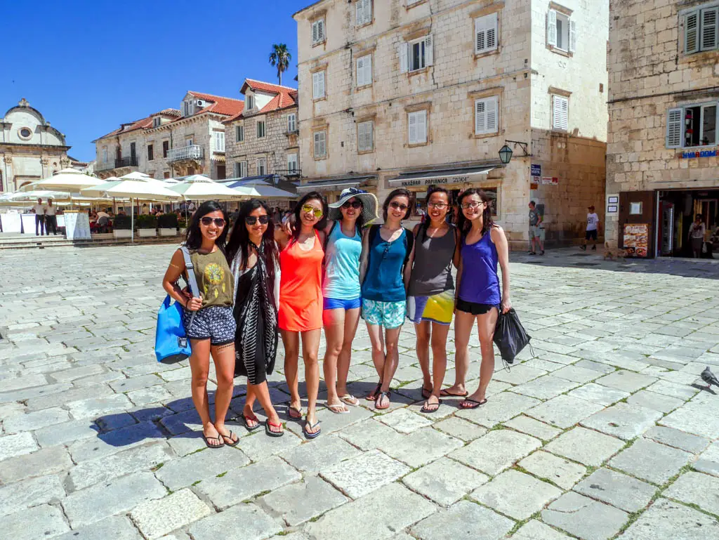 group shot in hvar town hvar croatia