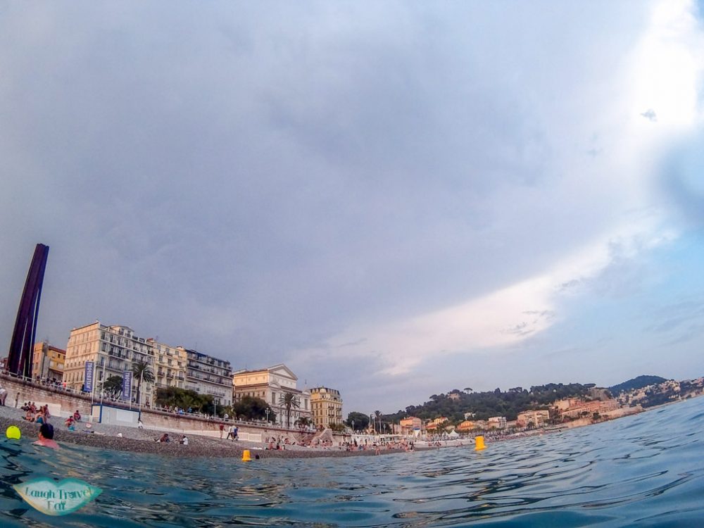 nice viewed from the sea at promenade des anglais Nice south of france | Laugh Travel Eat