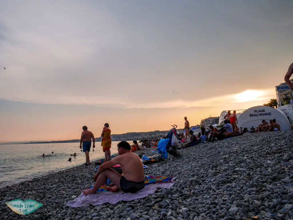 pebble beach at promenade des anglais nice south of france | Laugh Travel Eat