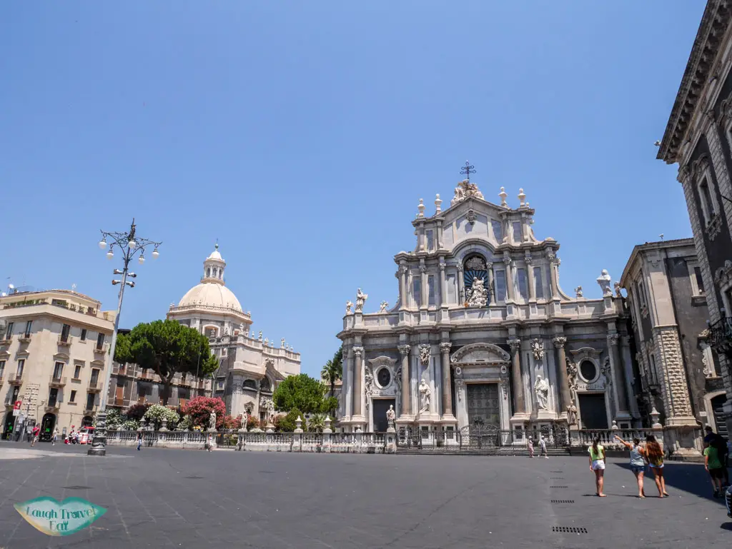 The vast Duomo square in front of Cantania's impressive Duomo | Laugh Travel Eat