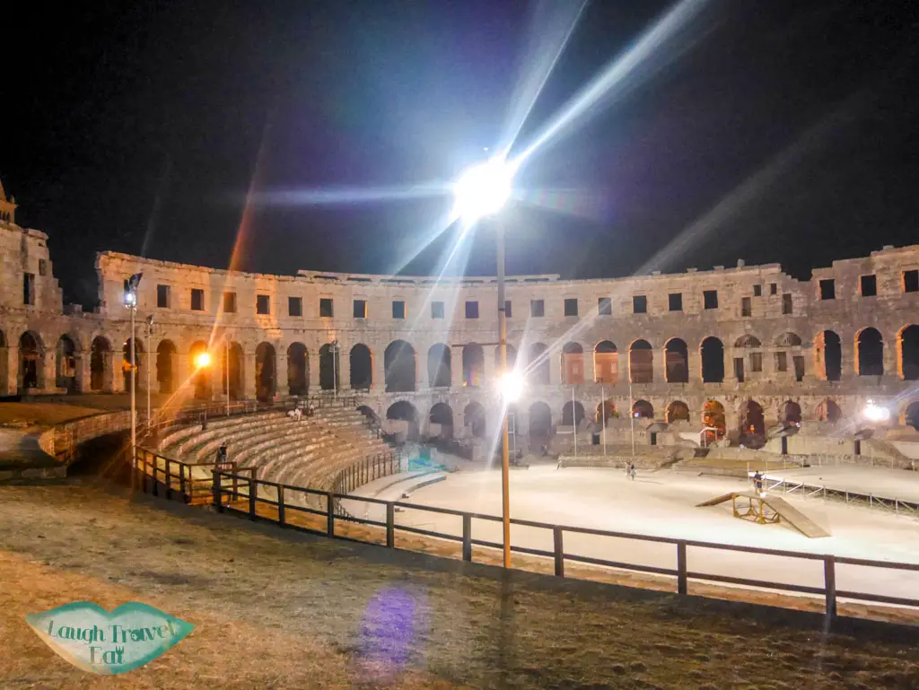 night-inside-pula-arena-Pula-Croatia-Laugh-Travel-Eat