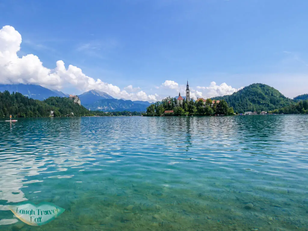 Bled island surrounded by the turquoise lake water | Laugh Travel Eat