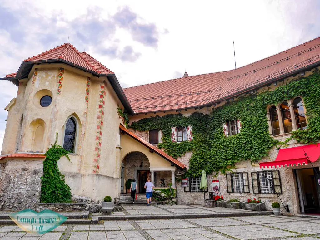Exterior view of the Bled Castle in Slovenia | Laugh Travel Eat