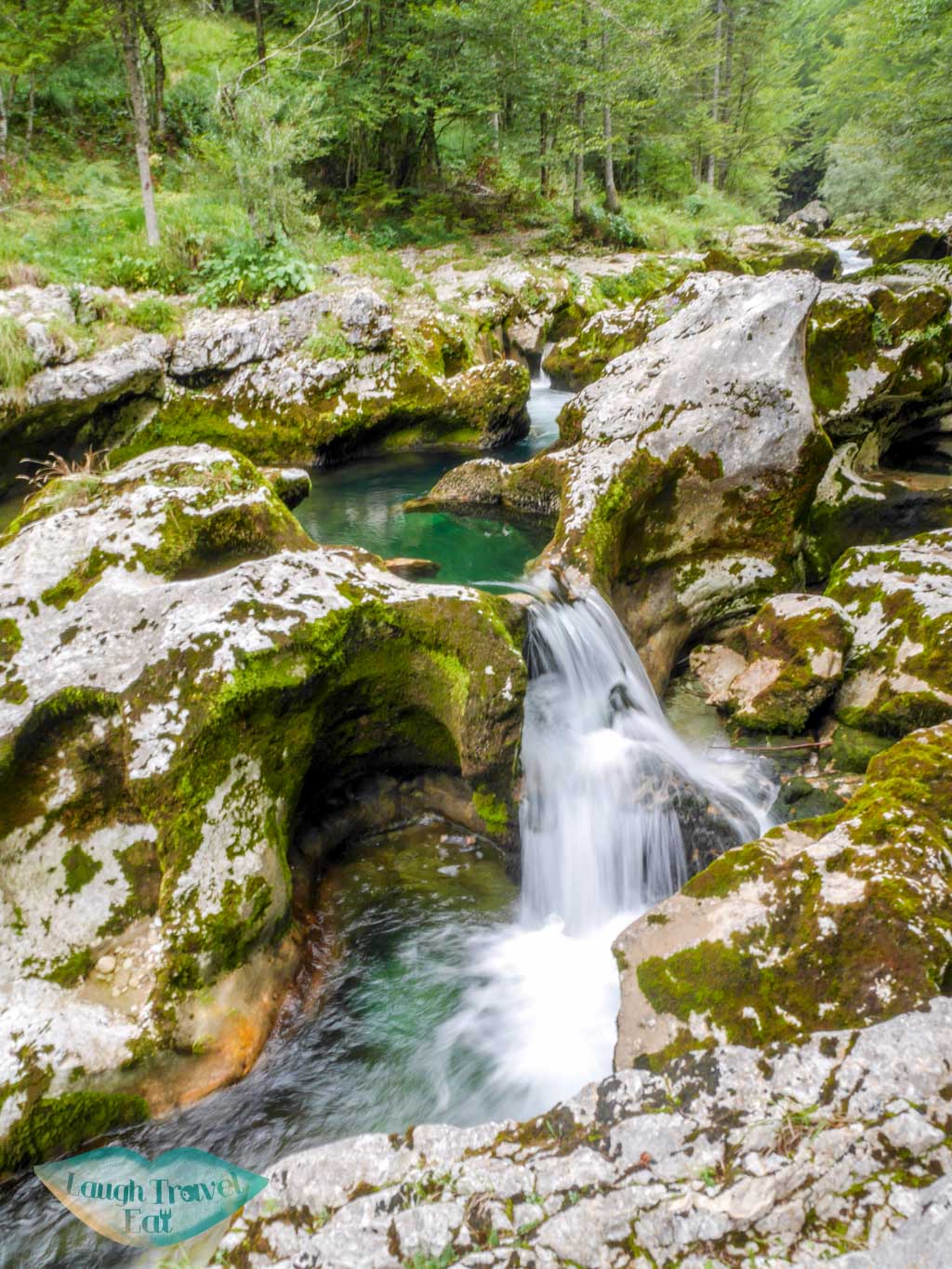 small waterfall mostnica gorge bohinj slovenia - laugh travel eat