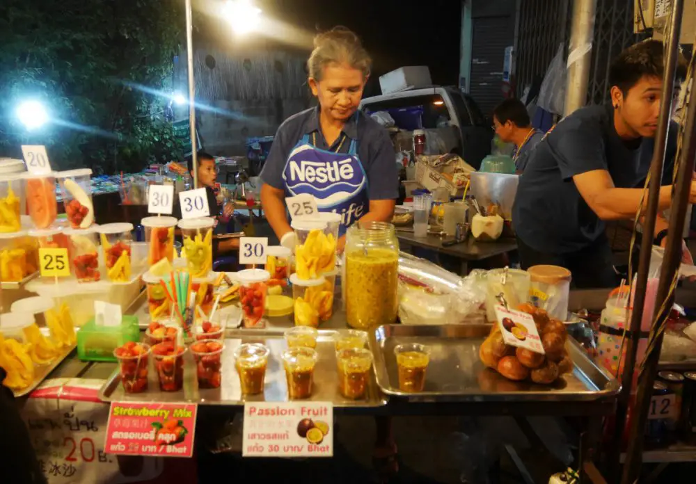 wide choice of fruit shakes at Chiang Mai's Saturday Night Market | Laugh Travel Eat