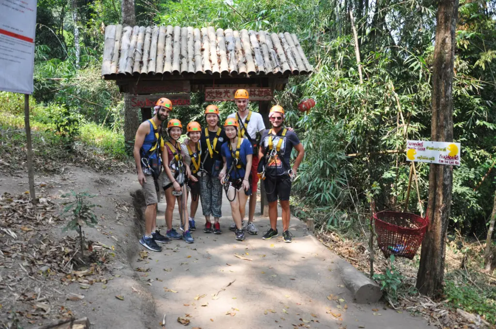 ready to start our zip lining experience with Skyline Adventure, Chiang Mai | Laugh Travel Eat