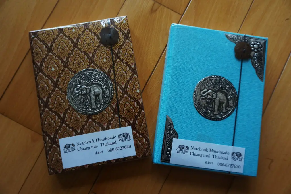 Decorated lined notebooks purchased at Chiang Mai | Laugh Travel Eat