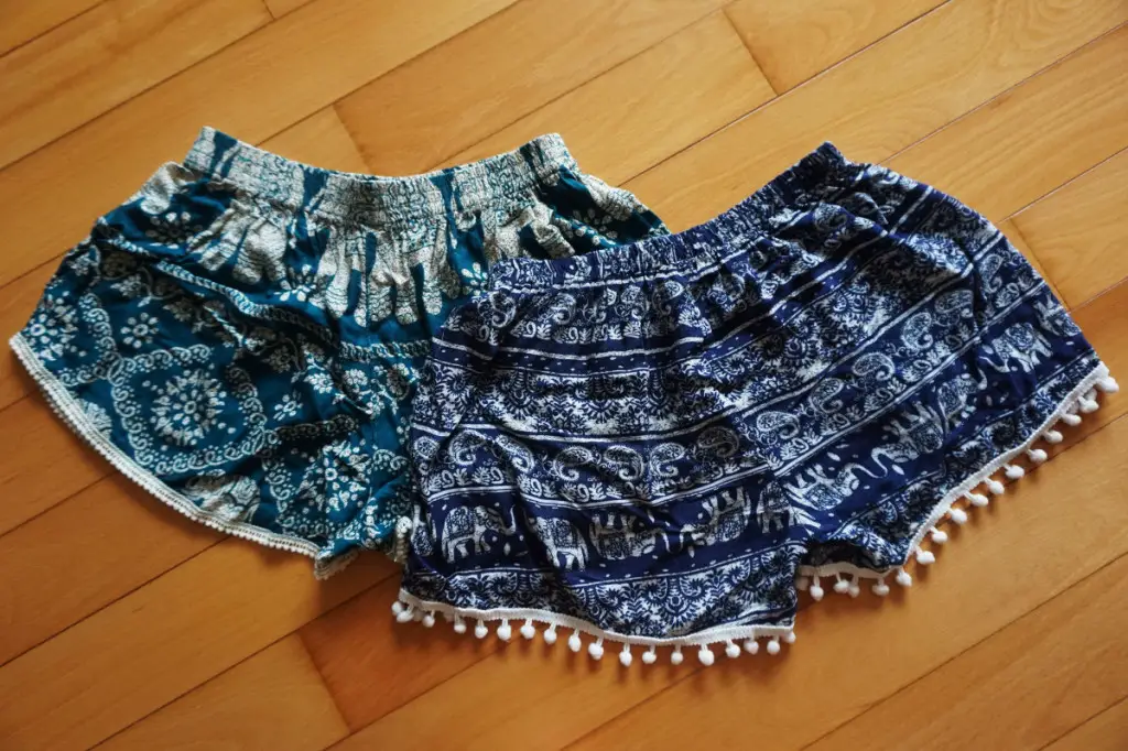 Patterned shorts purchased in Chiang Mai | Laugh Travel Eat