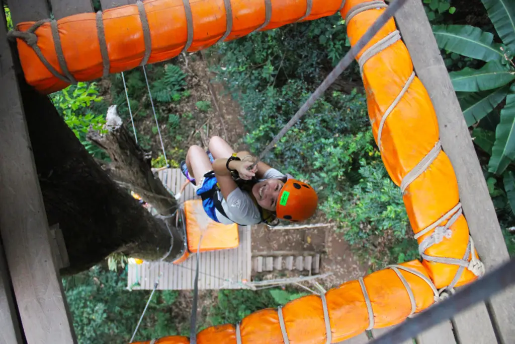 vertical drop at zip lining with Skyline Adventure | Laugh Travel Eat