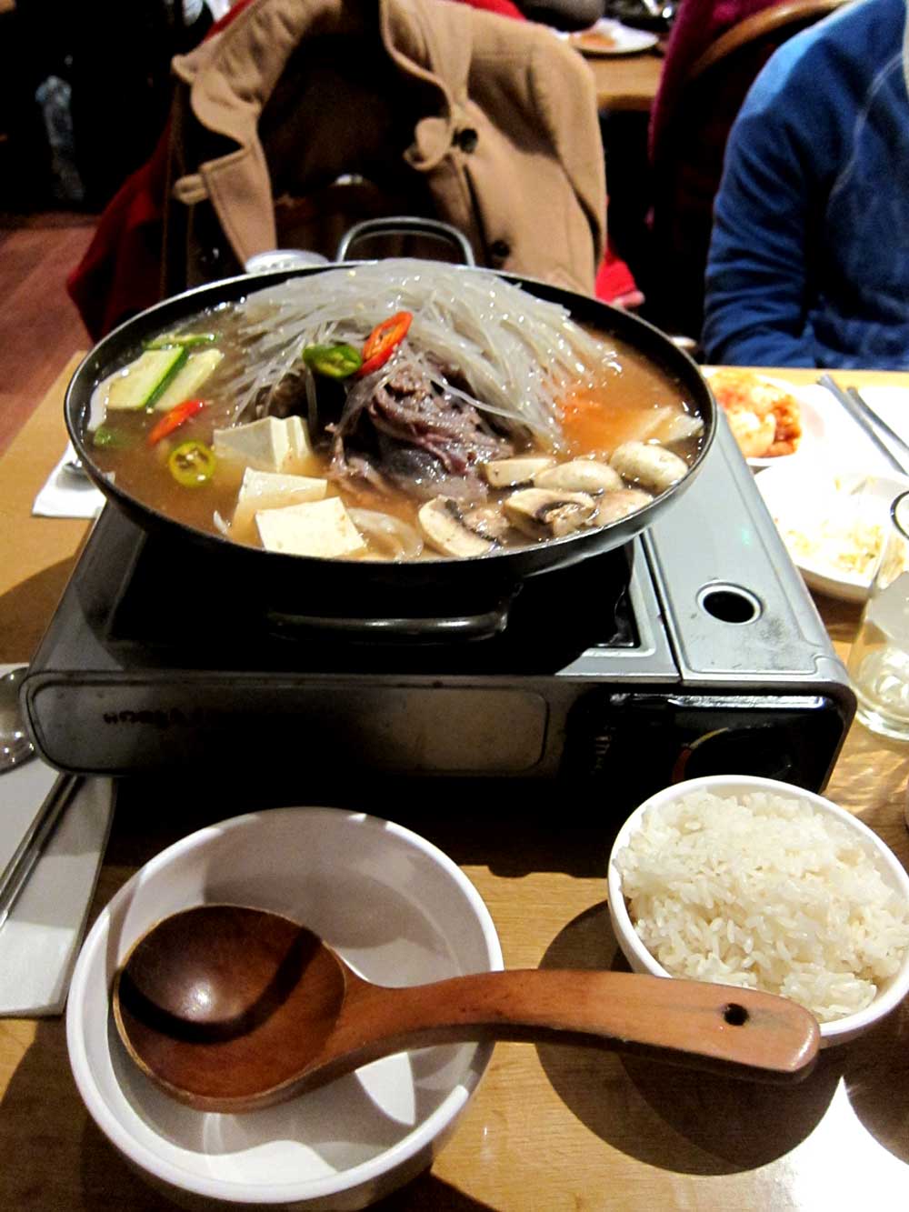 I appologise for the bad photo - it turns out I go there so much that I only have this shot of the hot pot from 4 years ago...