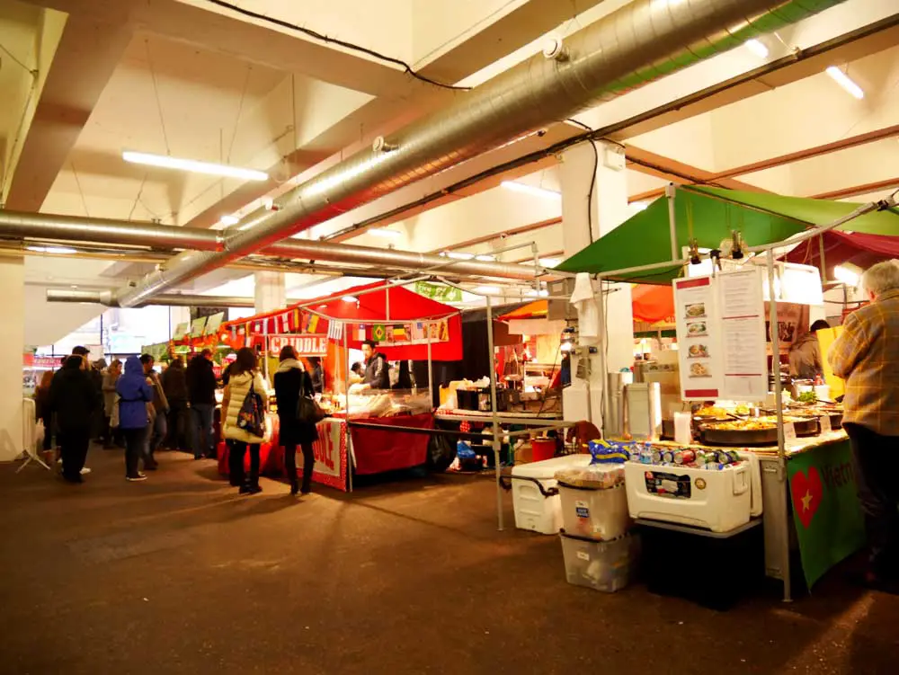 Street food stalls, Sunday Up Market, East London, UK | Laugh Travel Eat