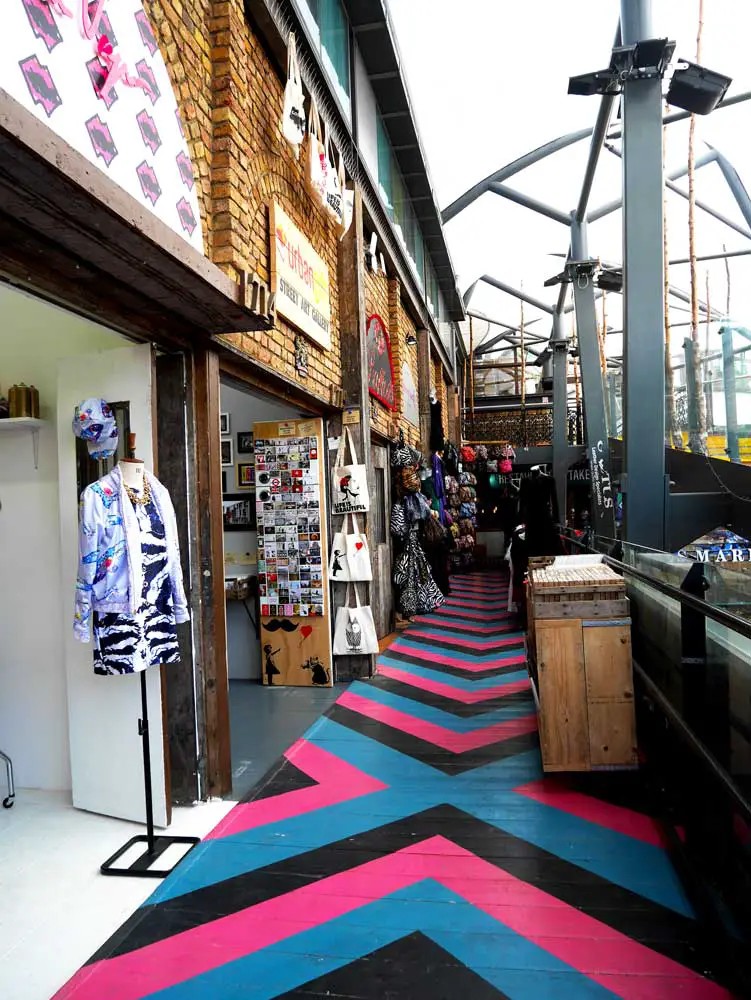 The newly opened section of the Camden Market with colourful floors, Camden Town, London, UK | Laugh Travel Eat