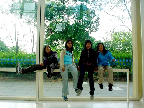 Me at the age of 13 (I think...) with my friends on a boarding school outings!