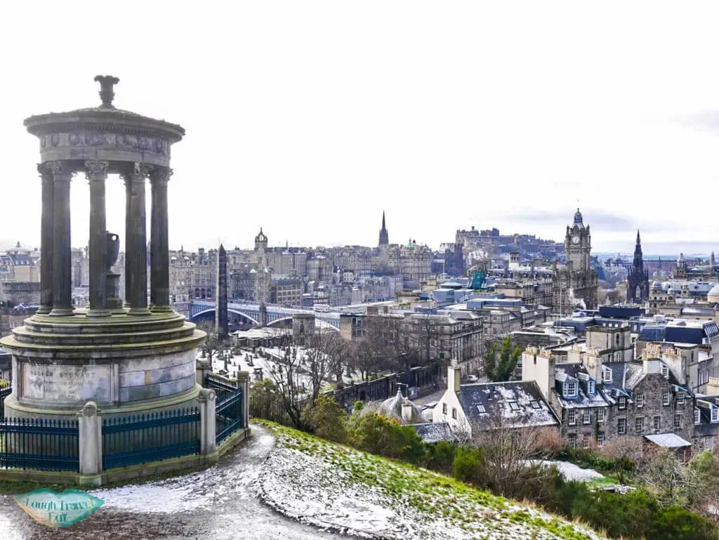 Classical shoot of Edinburgh from Calton Hill in Edinburgh, Scotland - Laugh Travel Eat