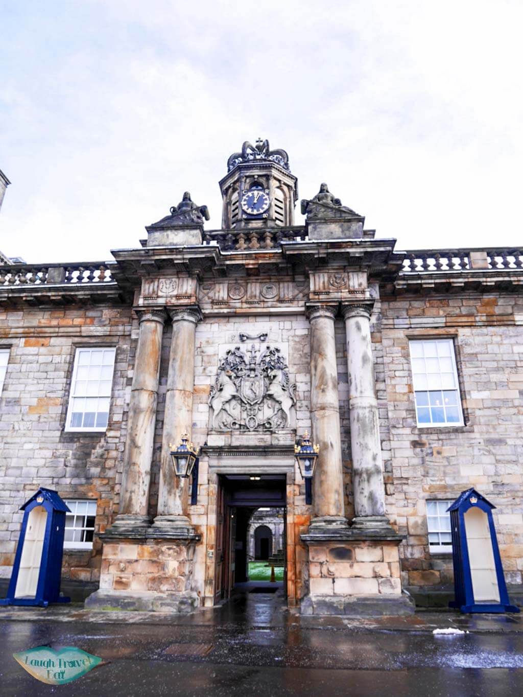 Holyrood Palace entrance - Laugh Travel Eat