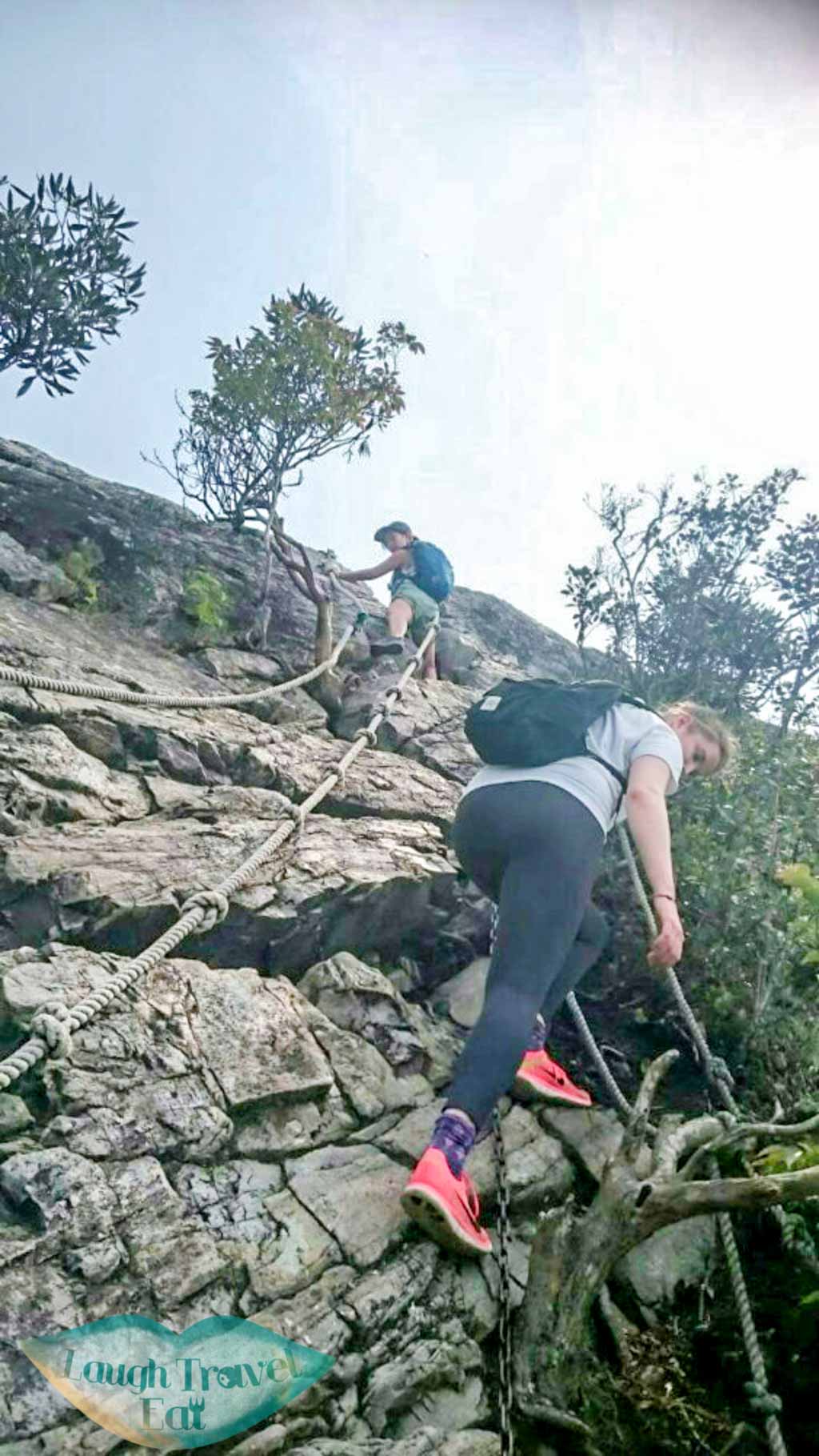 Carefully moving downhill from Yuan Zui Mountain in Dasyueshan National Forest Recreational Area, Taichung - Laugh Travel Eat