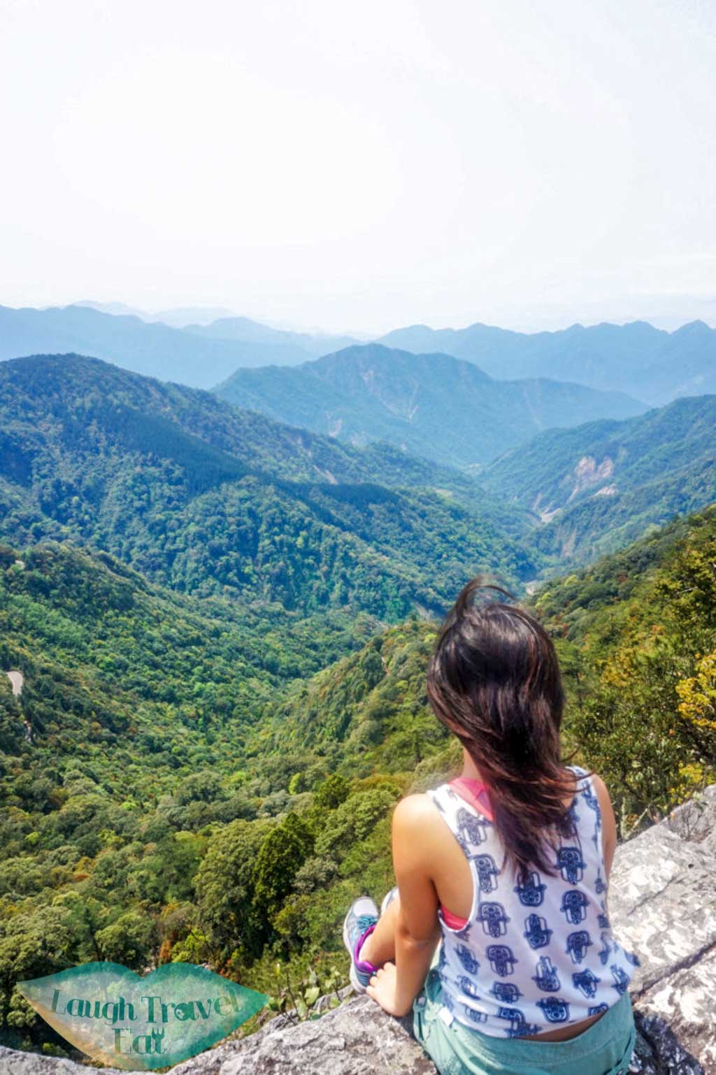 Stunning view of valley with rivers along the trail up to Yuan Zui Mountain in Dasyueshan National Forest Recreational Area, Taichung - Laugh Travel Eat