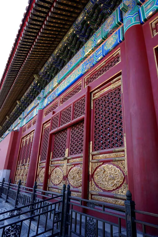 The back of the Hall of Supreme Harmony - intricate wood work