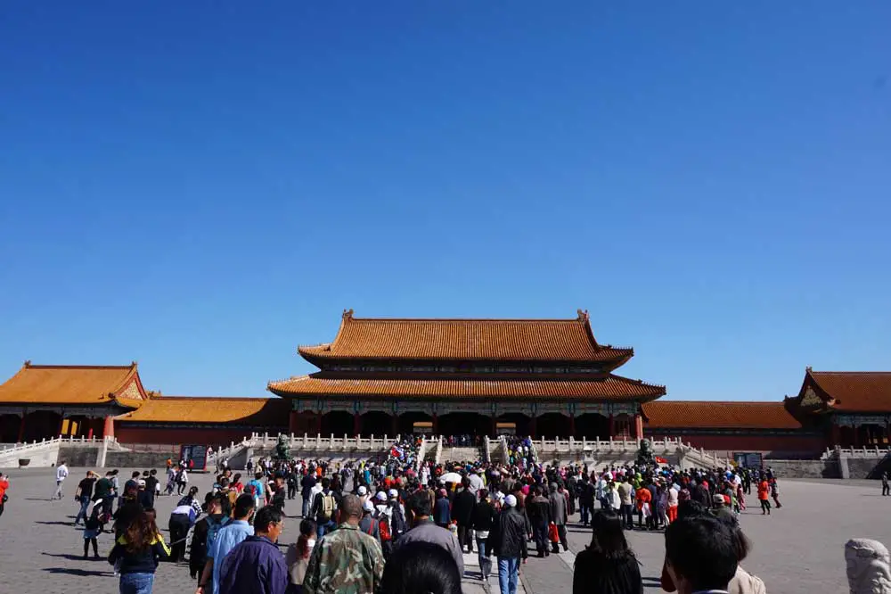 A flood of people heading to the Gate of Supreme Harmony, Forbidden City, Beijing | Laugh Travel Eat