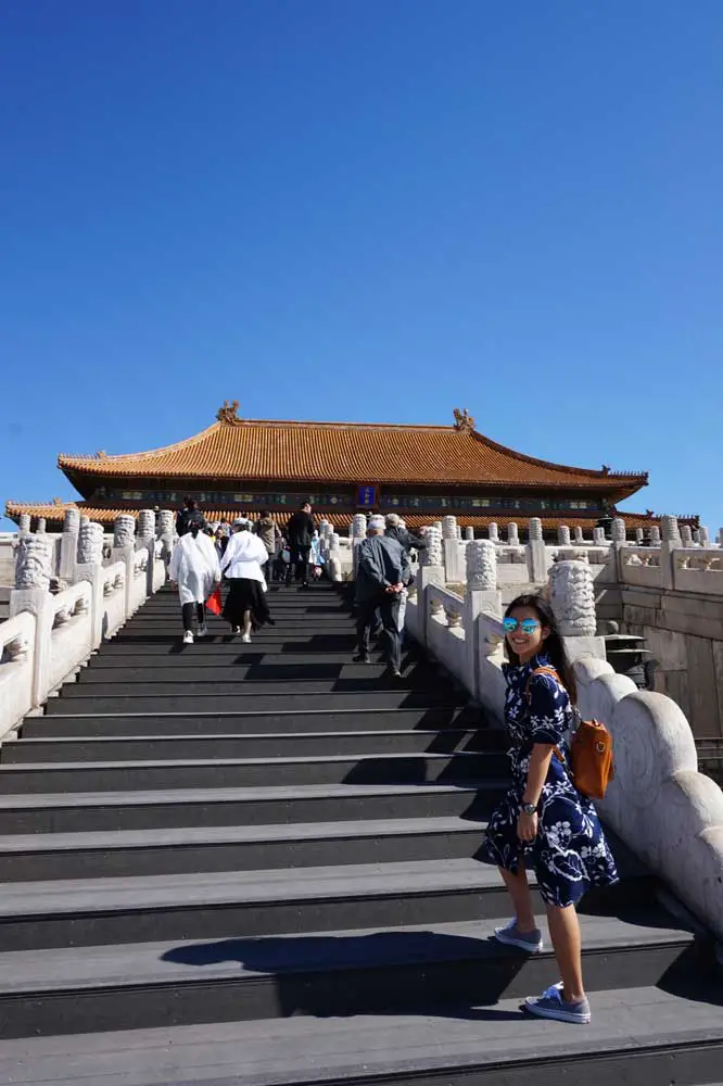 Walking up the stairs to Hall of Supreme Harmony, Forbidden City, Beijing | Laugh Travel Eat