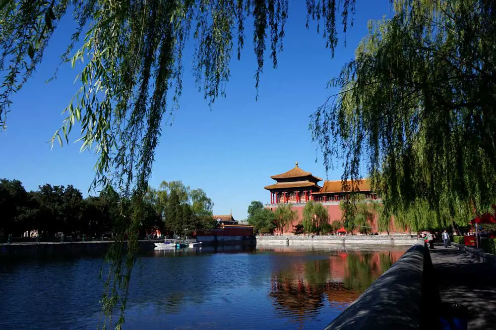The moat and one of the corner towers, forbidden city, beijing | Laugh Travel Eat