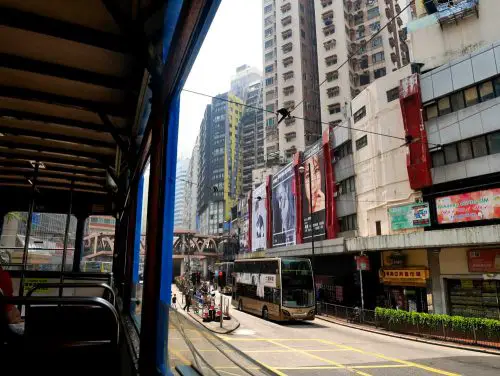 Getting a good view of Hong Kong from my second decker seat on the tram!, Hong Kong | Laugh Travel Eat