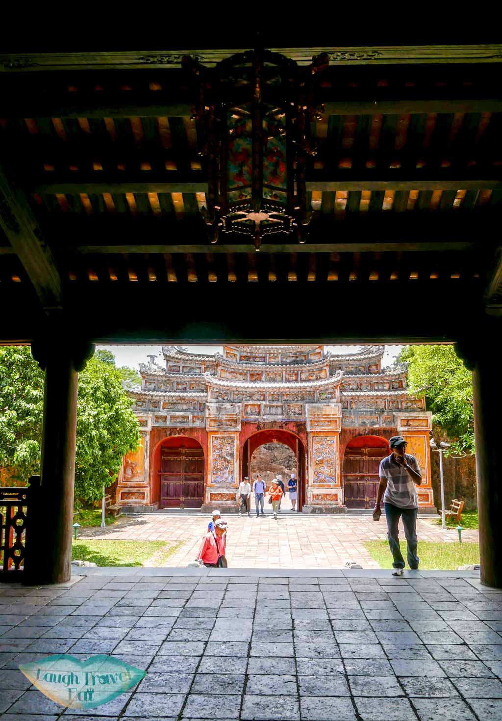 A beautiful courtyard facing the gate, Hue Citadel, Hue, Vietnam - Laugh Travel Eat