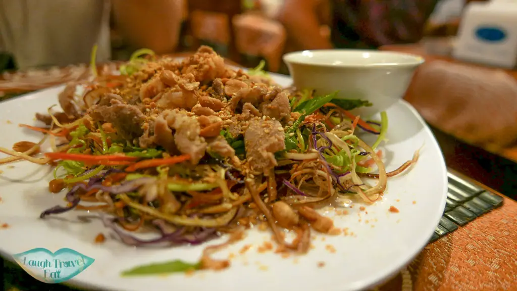 Banana Flower Salad, Nina Cafe, Hue, Vietnam - Laugh Travel Eat