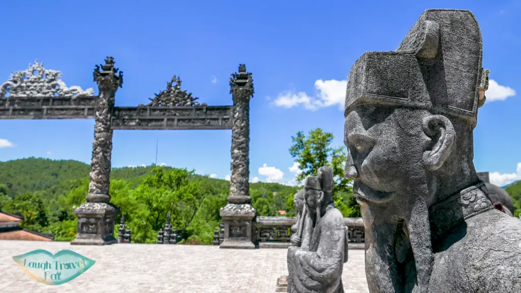 Statues at Dong Khanh Tomb, Hue, Vietnam - Laugh Travel Eat
